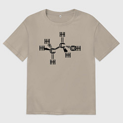 Футболка оверсайз мужская Химическая формула спирт, цвет: миндальный
