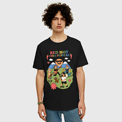Футболка оверсайз мужская Red Hot Chili Peppers мультяшный стиль, цвет: черный — фото 2