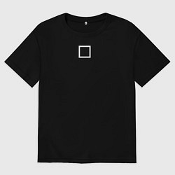 Футболка оверсайз мужская Игра в кальмара работник квадрат, цвет: черный