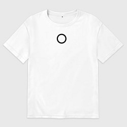 Футболка оверсайз мужская Игра в кальмара работник круг белая, цвет: белый