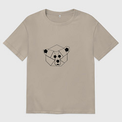 Футболка оверсайз мужская Геометрическая морда медведя, цвет: миндальный