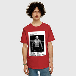Футболка оверсайз мужская Тони Фергюсон постер, цвет: красный — фото 2
