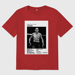 Футболка оверсайз мужская Тони Фергюсон постер, цвет: красный