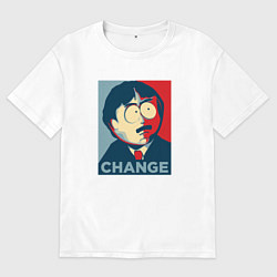 Футболка оверсайз мужская Рэнди Марш постер, цвет: белый