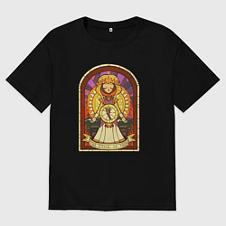Футболка оверсайз мужская Принцесса Кенни витраж, цвет: черный