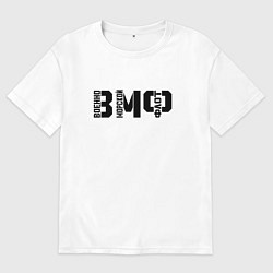 Футболка оверсайз мужская ВМФ - трафаретный стиль, цвет: белый