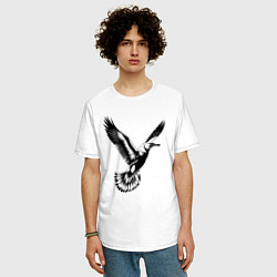 Футболка оверсайз мужская Полет чайки, цвет: белый — фото 2