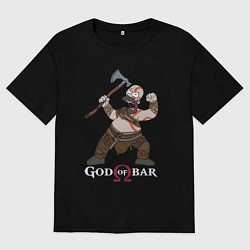 Футболка оверсайз мужская Homer - god of bar, цвет: черный