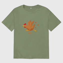 Футболка оверсайз мужская Куриный бег, цвет: авокадо