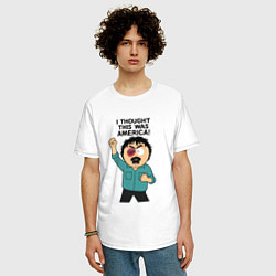 Футболка оверсайз мужская Рэнди Марш избитый, цвет: белый — фото 2