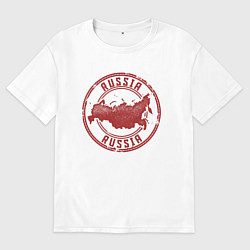 Футболка оверсайз мужская Россия, цвет: белый