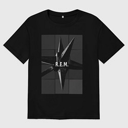 Футболка оверсайз мужская R E M, цвет: черный