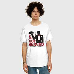 Футболка оверсайз мужская Тебя только что обслужили, цвет: белый — фото 2