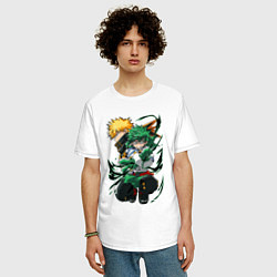 Футболка оверсайз мужская Моя геройская академия Изуку Мидория, цвет: белый — фото 2