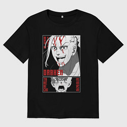 Футболка оверсайз мужская Токийские мстители Дракен и Такимичи, цвет: черный