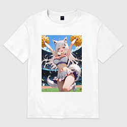 Футболка оверсайз мужская Зажигательный танец черлидера, цвет: белый