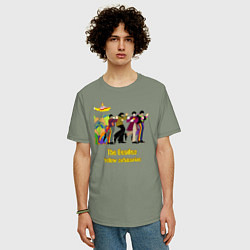 Футболка оверсайз мужская The Beatles flowers, цвет: авокадо — фото 2