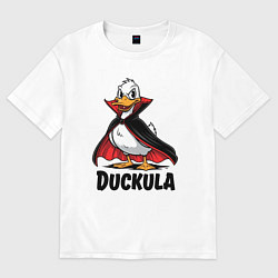 Футболка оверсайз мужская Утка - вампир, цвет: белый