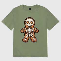 Мужская футболка оверсайз Скелет печеньки