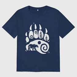 Футболка оверсайз мужская Bear paw, цвет: тёмно-синий