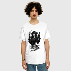Футболка оверсайз мужская Мисс фортуна Нуар League of Legends, цвет: белый — фото 2