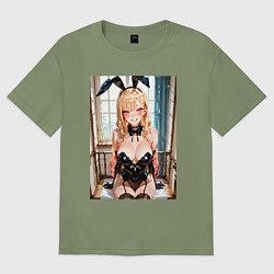 Футболка оверсайз мужская Зайка Марин Китагава, цвет: авокадо