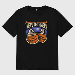 Футболка оверсайз мужская Классного хэллоуина, цвет: черный