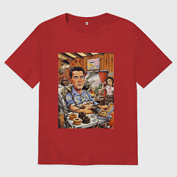 Футболка оверсайз мужская Кофе по венам, цвет: красный