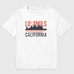 Футболка оверсайз мужская California - Los Angeles, цвет: белый