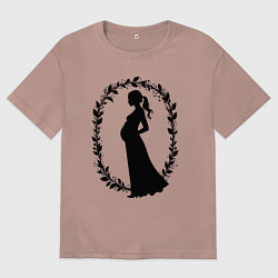 Футболка оверсайз мужская Беременная грация, цвет: пыльно-розовый