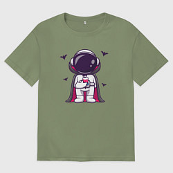 Футболка оверсайз мужская Астронавт Дракула, цвет: авокадо