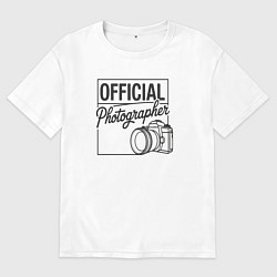 Футболка оверсайз мужская Официальный фотограф, цвет: белый