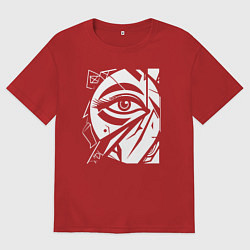 Футболка оверсайз мужская Глаз лабиринт, цвет: красный