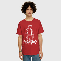 Футболка оверсайз мужская Идеальное тело торс мужчины, цвет: красный — фото 2