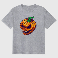 Футболка оверсайз мужская Monster pumpkin, цвет: меланж