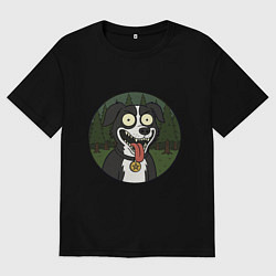 Футболка оверсайз мужская Mr Pickles dog, цвет: черный