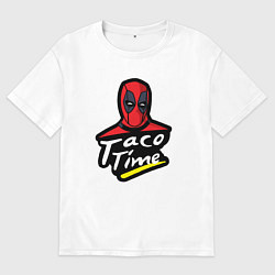 Футболка оверсайз мужская Taco time, цвет: белый