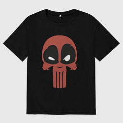Футболка оверсайз мужская Deadpool skeletor, цвет: черный