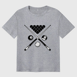 Футболка оверсайз мужская Бильярд (пул), цвет: меланж