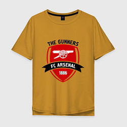 Футболка оверсайз мужская FC Arsenal: The Gunners, цвет: горчичный