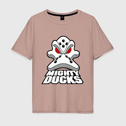 Футболка оверсайз мужская HC Anaheim Ducks, цвет: пыльно-розовый