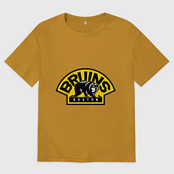 Футболка оверсайз мужская HC Boston Bruins Label, цвет: горчичный