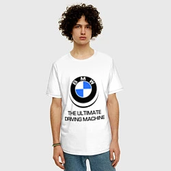 Футболка оверсайз мужская BMW Driving Machine, цвет: белый — фото 2