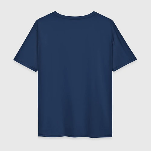 Мужская футболка оверсайз Зайка с морковкой / Тёмно-синий – фото 2