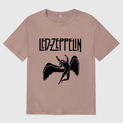 Футболка оверсайз мужская Led Zeppelin, цвет: пыльно-розовый
