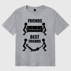 Футболка оверсайз мужская Best friends, цвет: меланж