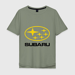 Футболка оверсайз мужская Subaru Logo, цвет: авокадо