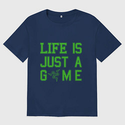 Футболка оверсайз мужская Life is just a game, цвет: тёмно-синий