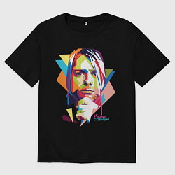Футболка оверсайз мужская Kurt Cobain: Colors, цвет: черный