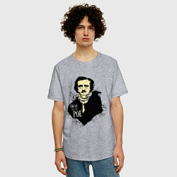 Футболка оверсайз мужская Эдгар По, цвет: меланж — фото 2